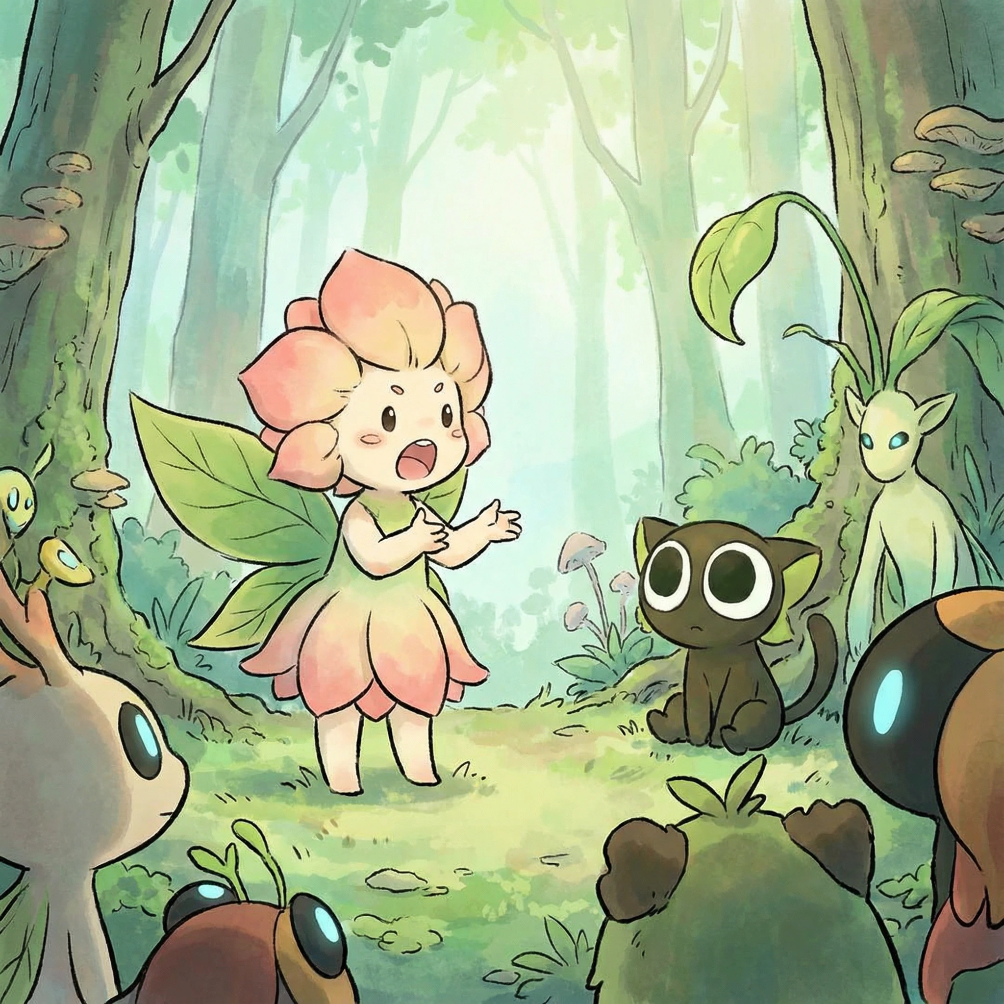 "Hey... is that human gone yet? Phew, that nearly scared the spirit out of me. That gardener with those giant shears... Snip!He almost chopped off the flower bud I’ve been working on for weeks!

Honestly! The Guild is always preaching about 'blending in for the sake of harmony,' telling us to disguise ourselves as ordinary plants. But being a plant is dangerous too! If it’s not the lawnmower, it’s that guy walking his dog every morning... and don't get me started on the human brats who try to uproot me to take home. Cultivation is hard work, you know? All we ask for is a little bit of soil and some sunshine.Huh? Wait a second. Is that... Xiaohei? It really is Luo Xiaohei! Whoa, and the one following him... is that Master Infinity? His aura is terrifyingly strong.I can feel the pressure all the way over here.

Forget it, forget it. Better not go out and cause a scene. If Master Infinity decides to drag me to the Guild for registration, I’m done for.I’ll just stay right here and be a good little bush. Yawn... The sun actually feels pretty nice today. I think I’ll just go back to sleep.The human world is just way too noisy."